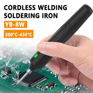 Soldeerijzers Yb8wthreespeed Temperature Contr Cordless Soldering Iron Removable Battery Rechargeable Soldering Iron Electronic Welding Tool