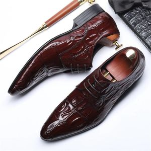 Dress Shoes Men orygine skórzany Brogue Business Wedding Bankiet swobodne mieszkania w stylu ręcznie robiono Oxford dla czarnego 2024