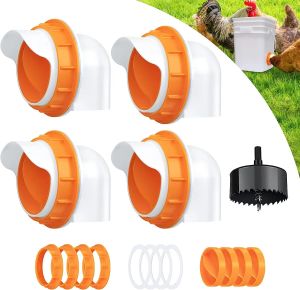 Accessori Fai da te Pollo Pro Alimentatore Mangiatoia per piccioni Porta Mangime per gravità Kit di plastica Secchi Barili Bidoni Abbeveratoi Farm Pollame Forniture per l'alimentazione