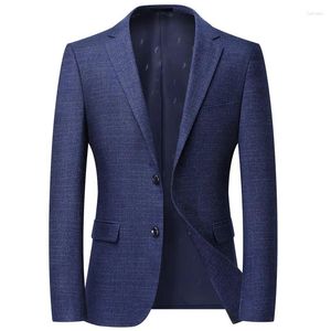 Abiti da uomo Lansboter Giacca da uomo blu scuro Primavera e autunno Abito casual Foglio di moda coreana Cappotto slim fit da uomo occidentale