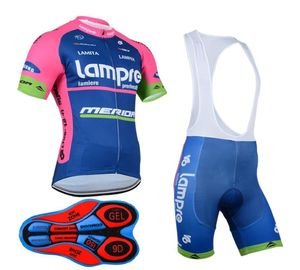 Lampre 2017 Комплект одежды для велоспорта на горном велосипедеДышащие велосипедные майки Ropa CiclismoС коротким рукавом Велоспорт Sports3167565