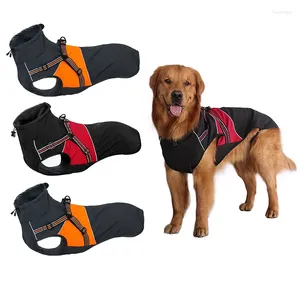 Dog Apparel Winter Jacket With Harness Fashion Splice Clothes Fleece Clothing For Small Medium Large Puppy Orange