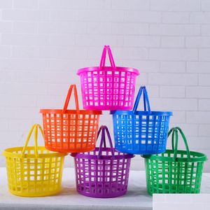 Andra festliga festförsörjningar 2023 Happy Easter Egg Plastic Basket Holiday Decorative Gift Storage Hink Hand Picking Basket01 DRO DHPGZ