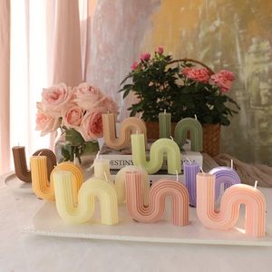 Decorative aromatic candles Geometric Aromatherapy Candles Home Fragrance interior S Shape scented candles Creative Po props3087