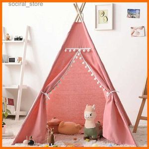 Leksakstält Kids Tält TEEPEE Tält för barn Portable Tipi Infantil House för Girl Cabana Boy Tents Decoration Mattor LED -lampor L240313