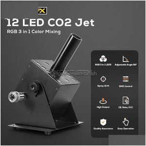 Efeitos LED 12 Pcs Rgb Light Co2 Jet Hine Cryo Cannon Nevoeiro para Dj Disco Nightclub Spray 10m Ângulo Ajustável Drop Delivery Luzes Ligh Dheer