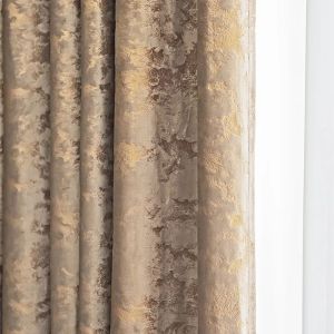 Curtains Luxury Villa Home Decor Bronzing Design Velvet Curtains Light Coffee/Grey Blackout Curtains For Living Room Bedroom Custom Made