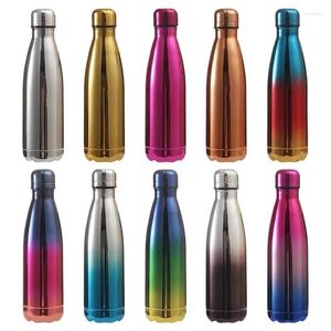 Water Bottles Insulation Cup Trendy Brand Fashion Sports Bottle Electroplating Gradient Stainless Steel Creativity