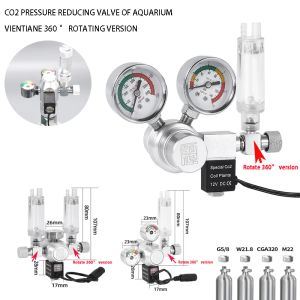 Equipamento regulador de co2 para aquário, com válvula solenóide, contador de bolhas unidirecional, sistema de controle de tanque de peixes, kit de válvula redutora de pressão de co2