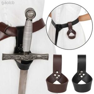 Belts Vintage Sleeve Rapier Holster Frog Weapon Waist Belt Ring Strap Sheath Scabbard Medieval Sword Holder ldd240313