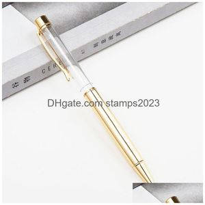 Ballpoint długopis hurtowy DIY Pusta drążek 2-w-1 Slim Crystal Diamond Glitter Stylus Touch Pen Drop dostaw