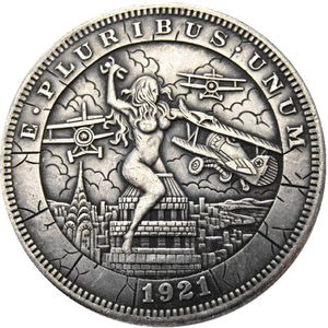 HB11 Hobo Morgan Dollar Skull zombie szkielet kopia monety mosiężne ozdoby rzemieślnicze