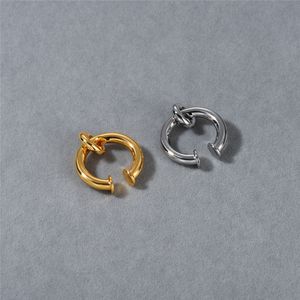 Niche Design Minimalist Earrings Metal Small Rings Circular Ear Bone Clips for Men/Women Unisex Style Without Ear Holes Cochlear Clip for Both Left and Right Ear Clips
