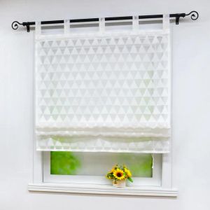 Cortinas romanas janelas modernas sheer tulle sombra voile cortina valance tab superior para cozinha decoração de casa