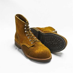 HBP не брендовые новые оптовые мужские ковбойские байкерские ботинки средней длины из натуральной кожи, ботинки martin в стиле вестерн, мужская обувь
