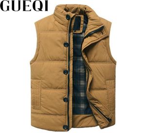 GUEQI Men Warm Vest Jackets Plus Size M3XL Stand Collar Zipper Design ADD Fleece Man Black Sleeveless Coats8096115