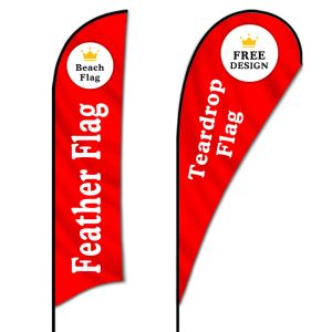 Tillbehör Beach Flag Feather Teardrop Banners Custom Graphic Printed Advertising Promotion Opening Celebration Outdoor Sport Club med hjälp av
