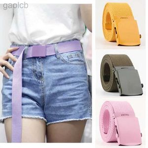 Belts Men Women Automatic Canvas Belt Color Luxury design Nylon Belt Thicken Long Cloth Waistband ldd240313