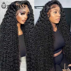 Syntetiska peruker Syntetiska peruker 13x6 13x4 Curly Lace Frontal Deep Wave Wigs For Women spets front remy peruks hårvänlig nybörjare ldd240313