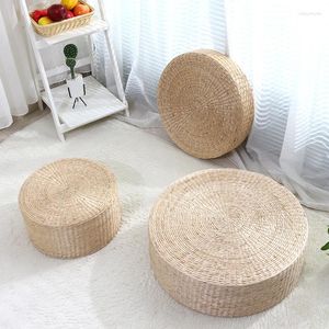 Pillow 1pcs Grass Weave Round Meditation Buckwheat Floor Mats Home Decor Living Room Tearoom Straw Pouf Seat Textile