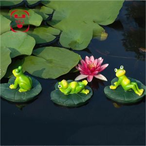 Skulpturen Kreative Harz Schwimmende Frosch Statue Outdoor Garten Teich Dekorative Niedliche Frosch Skulptur Für Zuhause Schreibtisch Aquarium Dekor Ornament