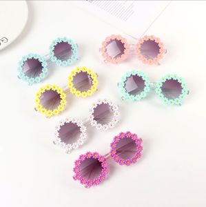 Summer Children Cute Acrylic Flower Outdoor Sun Protection Sunglasses Baby Girls Classic Sunglasses Kids Boy UV400 Sunglasses