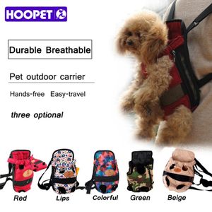 Hoopet transportador de cachorro moda cor vermelha mochila de viagem para cães respirável sacos para animais de estimação ombro transportador de filhote de cachorro 210p