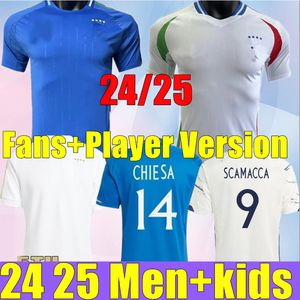 2024 ITALYS 125 سنة الذكرى السنوية لفرق كرة القدم اللاعب MAGLIE DA CALCIO TOTTI VERRATTI Chiesa Italia 23 24 Football Tirts Men Set Kids Kit