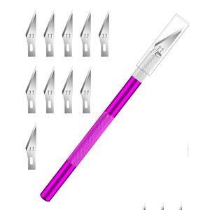 Other Pens Wholesale Precision Carving Craft Knife Hobby With Safety Cap Scrapbooking For Diy Art Cutting Cutter Pen 10Pcs Drop Deli Dhp9W