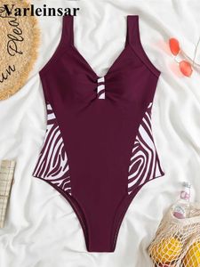 Swim Wear S.XL Ny skarvning med högt snitt på benen One Piece Swimsuit Womens Swimsuit Monokini vadderad baddräkt V5354 Aquatic Sports 240311