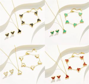 butterfly three-piece fashion simple butterfly necklace butterfly earrings butterfly bracelet set jewelry set gift