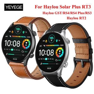 Titta på band läderrem för Haylou GST/SOLAR PLUS RT3 Armband Correa RS4/RS4 Plus/Haylou RS3 GS3 RT2 LS10