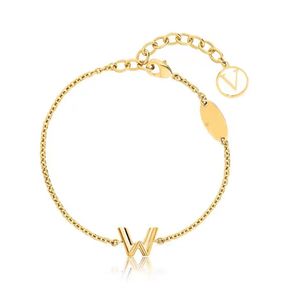 Einfacher Designerbrief Charme Gold Armband Frauen Mode elegante Designerarmbänder Edelstahl Herren Designer Schmuck Frau Valentinstag Geschenk kostenlos Versand