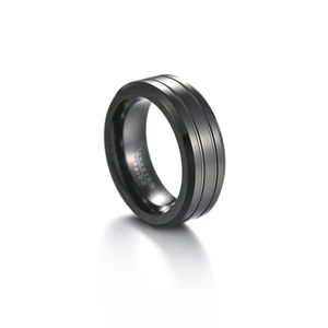 8mm Tungsten Steel Ring Mens Hip Hop Jewelry Punk Tungsten Carbide Rings Wedding Bands for Men Fashion Jewelry