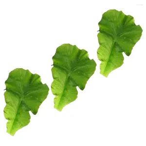 Decorative Flowers 3 Pcs Artificial Vegetable Leaves Lettuce Fruit Simulation Ornament Model Pu Leaf