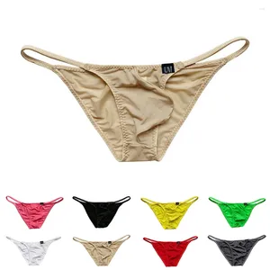 Unterhosen Sexy Männer PenisPouch Unterwäsche Mesh Ultradünne Bikini Tangas Mann Low-Rise G-String Transparente Slips Hohe Elastische Höschen