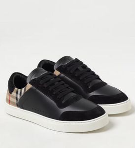 Topp lyxiga män vintage check sneakers skor mocka kalvskinn slät läder tranenrs bomull canvas casual daglig skateboard promenad eu38-46 med låda