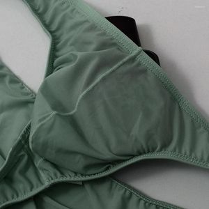 Cuecas masculinas sexy briefs baixo-rise transparente bulge bolsa roupa interior respirável leve confortável calcinha clube sleepwear
