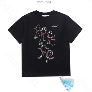 2024 Letni designerskie koszule moda luksurys Offes Ubranie męskie i luźne koszulki Tops Man Casual Street Graffiti Shirt Bluza Bluza