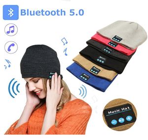 Bluetooth Hat Музыкальная шапка-бини Bluetooth V41 Беспроводные стереонаушники Динамик Микрофон Руки для всех смартфонов Музыкальная шляпа3427835