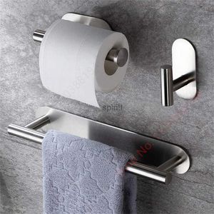 Toilet Paper Holders Adhesive Toilet Paper Holder Wall Mount For Bathroom Kitchen Silver Gold Black Towel Storage Stand Stainless Steel Tissue Rack 240313