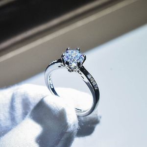 Anel de pedra preciosa de casamento quadrado redondo moissan diamante anel ajustável zircão anel de noivado de casamento para jóias femininas