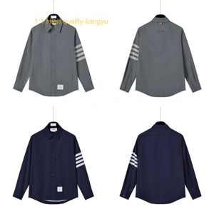 Thoms TB Spring and Autumn Four Bar Windbreakerシャツ男性と女性のための同じカップルスタイルトレンディで多用途のカジュアルスリミングトップブラウニー