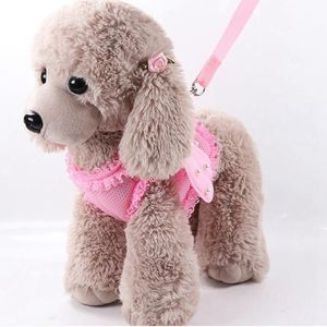 Cute Pet Harness Leashes Angel Wing Princess Puppy Pearl Adjustable Leads For Small Medium Large Dogs336H