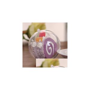 Christmas Decorations 80Mm Transparent Clear Plastic Opening Gift Candy Box Fillable Ball Baubles Decor Wedding Tree Decoration Part Dh7Pl