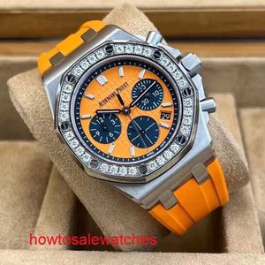 Lastest AP Leisure Wrist Watch Royal Oak Offshore Series 37mm Watch Diameter Automatisk mekanisk gummi Fashion Leisure Mens och kvinnors berömda klockor