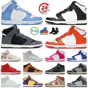 Clássico OG Panda Flat High Skate Running Sheos para Homens Mulheres Designer Gai Preto Branco Kentucky Médio Cinza Triplo Rosa Prime Rammellzee Treinadores Ao Ar Livre 36-45