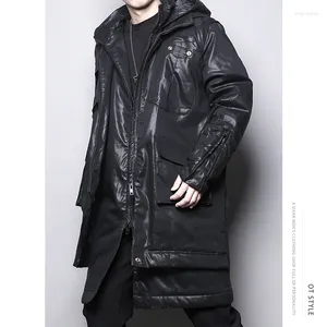 Men's Suits Autumn Winter Coated Warm And Thickened Work Clothes Long Cotton Coat Parkas Hooded Overcoat For Male Fashion Jackets