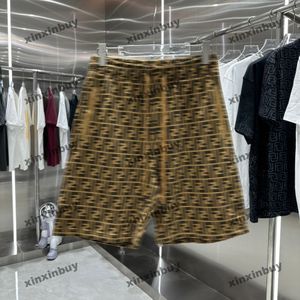 xinxinbuy 2024 Men women designer shorts Double letter printing roma short black white brown gray yellow S-2XL