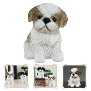 Sculptures Toys Decor Home Tzu Shih Figurine Toys Resin Outdoor Garden Ornament Decoration Ornaments Puppy Sculptures Simulation